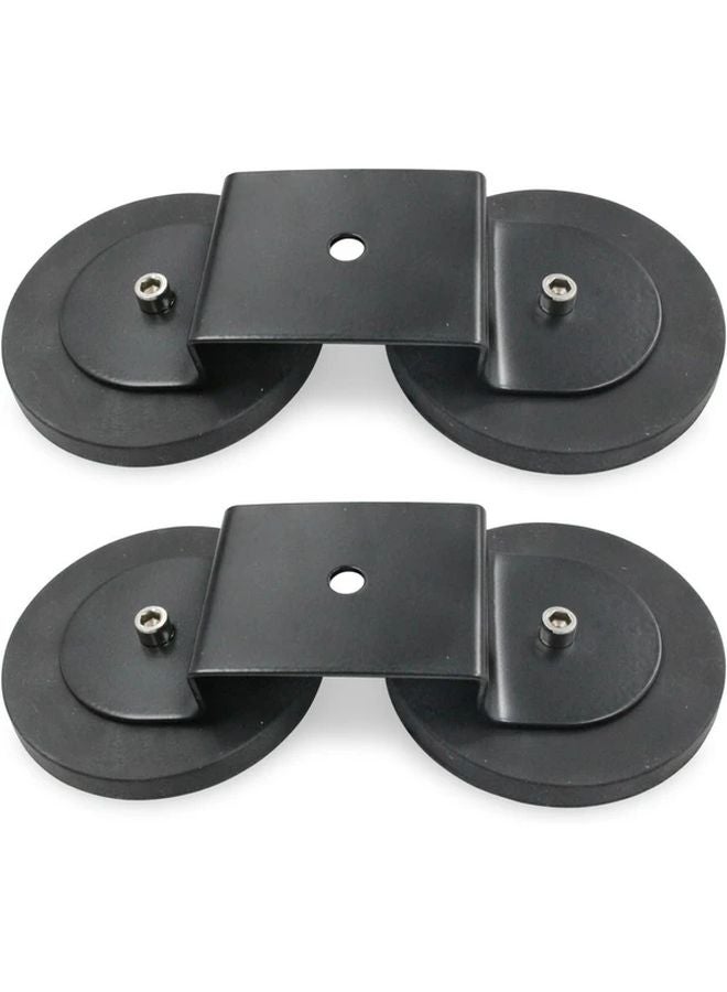 Magnetic LED Light Bar Mounting Brackets 2pcs 88mm Convex Design Black Steel - Image 1